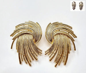 GOLD CLIP ON EARRINGS ( 20049 G )