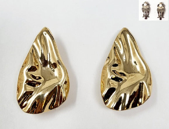 GOLD CLIP ON EARRINGS ( 20051 G )