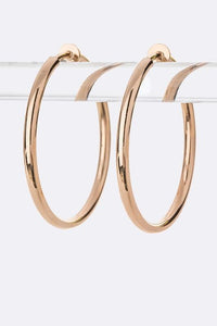 1.75" GOLD CLIP ON HOOP EARRINGS ( 205 SG ) - Ohmyjewelry.com