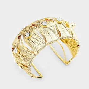 1.5" Gold Wire Cuff Bracelet ( 2019 ) - Ohmyjewelry.com