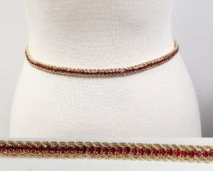 GOLD BELT RED STONES