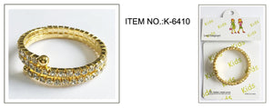 GOLD Children's Coil Bracelet with Clear Rhinestones ( 6410 )