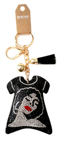 GOLD BLACK T-SHIRT WOMAN KEYCHAIN ( 0083 BKCL )