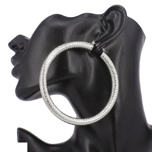 80mm SILVER HOOP EARRINGS ( 7314 80 RD )