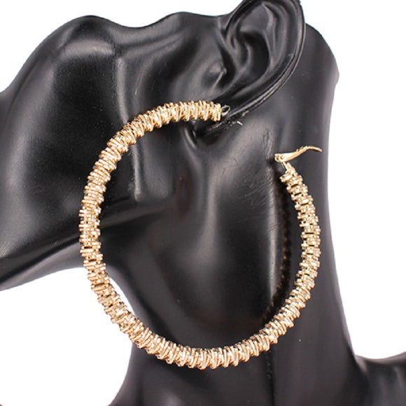 GOLD HOOP EARRINGS ( 7363 80GD )