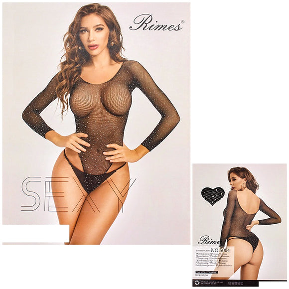 BLACK BODY STOCKING AB STONES ( 1117 )