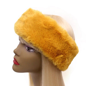 MUSTARD FAUX FUR HEADBAND ( 2406 MUS )