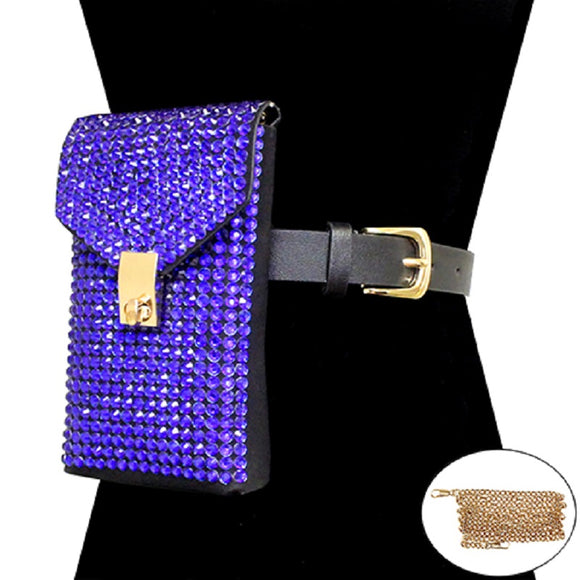 BLACK BAG POUCH BLUE STONES ( 2840 GDBL )