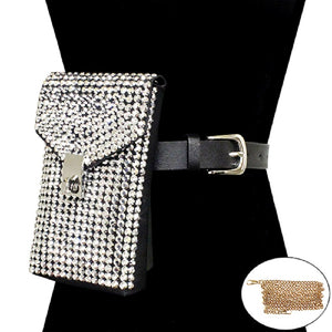 BLACK BAG POUCH SILVER STONES ( 2840 RDSV )