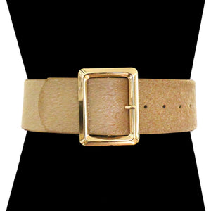 BROWN FAUX FUR BELT GOLD BUCKLE ( 2927 GDCAM )