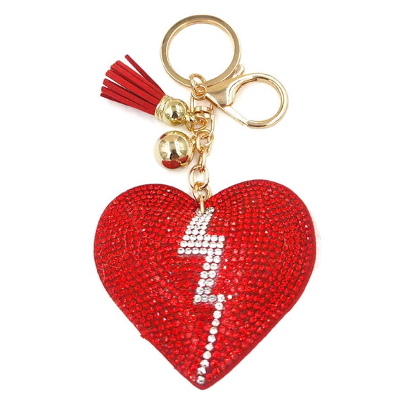 GOLD RED HEART KEYCHAIN ( 8216 )