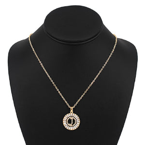 Gold with Clear Stone Initial J Charm Necklace ( 3000 )