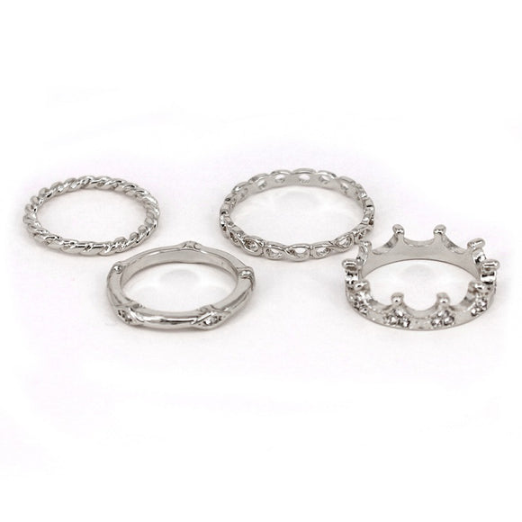 SILVER RING SET ( 3014 RDCLR )