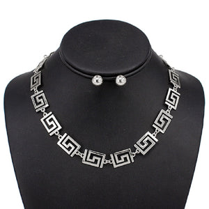 SILVER NECKLACE SET ( 4011 RD )