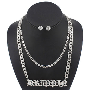 SILVER NECKLACE SET DRIPPIN ( 5074 )