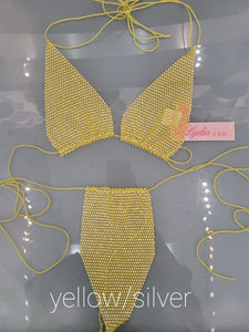 YELLOW SWIMSUIT CLEAR STONES ( 4005 YL )