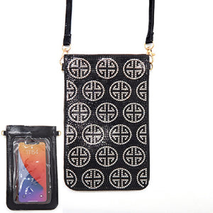 BLACK CLEAR GREEK PHONE BAG ( 6144 BKMTCIRGRK )