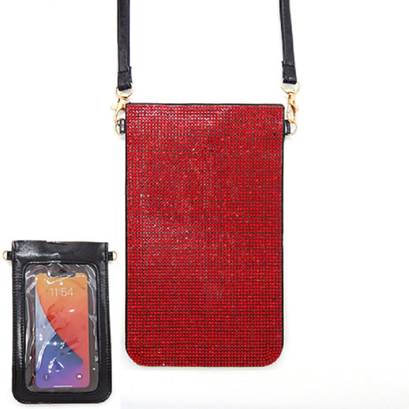 PHONE BAG CLEAR RED STONES BOSS ( 6144 RED )