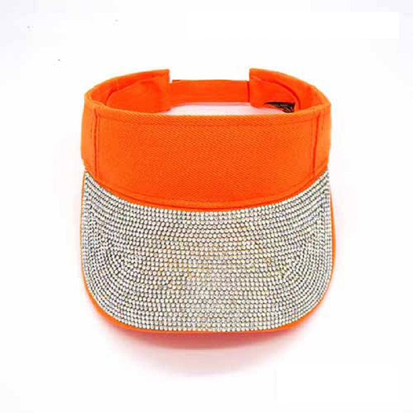 ORANGE VISOR CLEAR STONES ( 8162 ORGCLR )