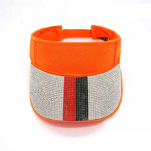 ORANGE VISOR RED GREEN CLEAR STONES ( 8162 ORGGMT )