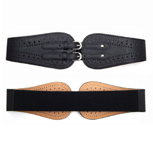 BLACK STRETCH BELT LEATHER ( 5018 BLK )