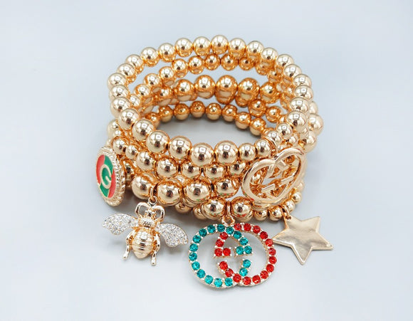 GOLD STRETCH BRACELETS CHARMS ( 1536 GD )
