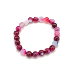 FUCHSIA GEMSTONE STRETCH BRACELET (MB 2503 10FA )