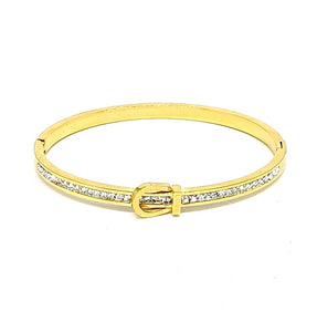 GOLD BANGLE CLEAR STONES ( 6027 G )