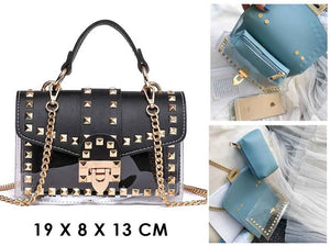 BLACK GOLD PURSE ( 8450 BK )