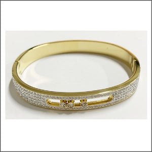 GOLD BANGLE CLEAR STONES ( 80 G )