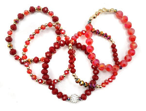 GOLD RED STRETCH BRACELETS ( 5410 GDRE )