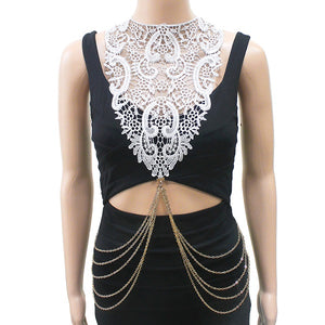 White Lace and Gold Body Chain ( 7004 )