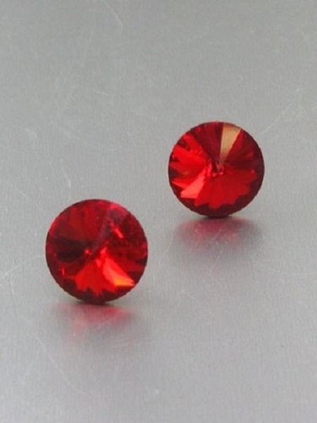 14mm Red Crystal Stud Earrings ( 14 14 )