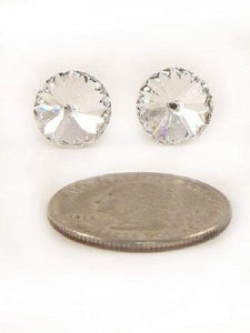 1 Dozen 11mm Clear Crystal Stud Earrings - Ohmyjewelry.com