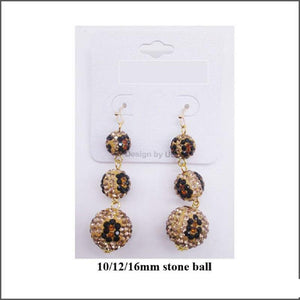 DANGLING GOLD LEOPARD PRINT BALL EARRINGS ( 05 LEO ) - Ohmyjewelry.com