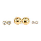 Set of 3 Round Stud Earrings