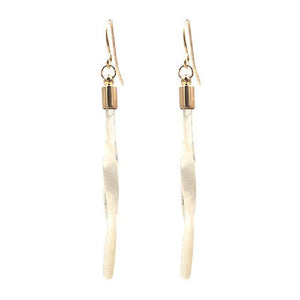 GOLD WHITE TWIST EARRINGS ( 1049 WH ) - Ohmyjewelry.com