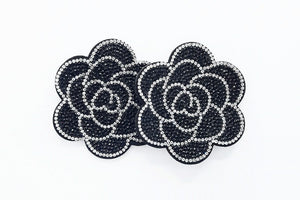 BLACK CLEAR FLOWER EARRINGS ( 2100 BK )