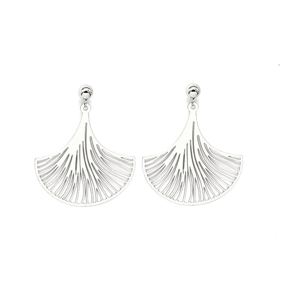 SILVER STAINLESS STEEL EARRINGS ( 568 S )