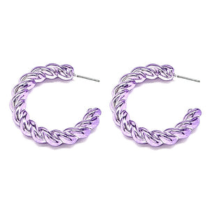 PURPLE HOOP EARRINGS ( 8213 PP )