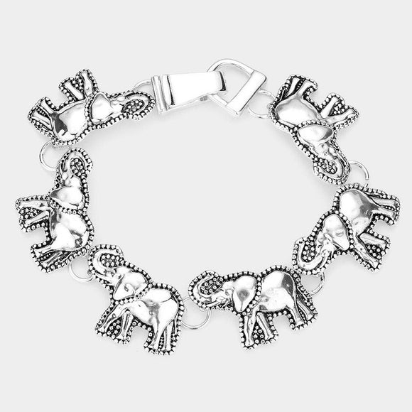 SILVER ELEPHANT MAGNETIC BRACELET ( 00780 AS )