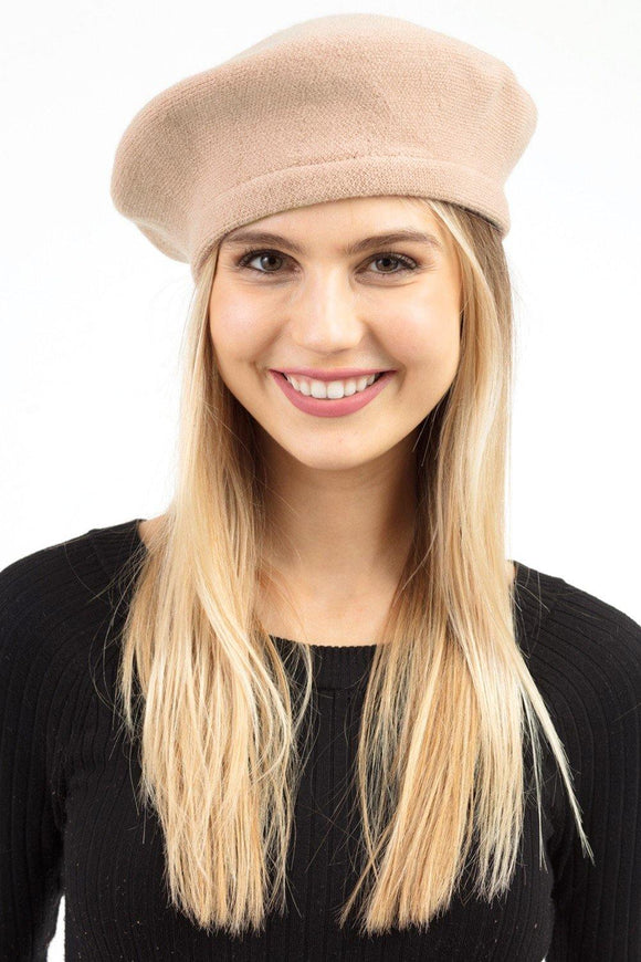 STRETCHY SOLID TAUPE BERET ( 0011 ) - Ohmyjewelry.com