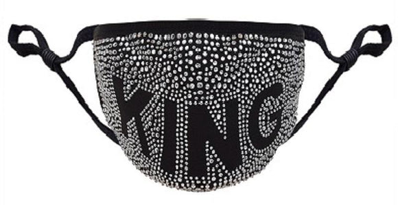 BLACK KING MASK CLEAR STONES ( 209 ) - Ohmyjewelry.com