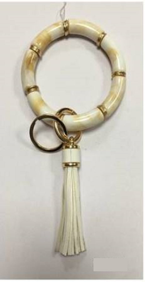 GOLD IVORY STRETCH BRACELET KEYCHAIN ( 25 GDIVY )