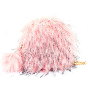 PINK FAUX FUR BAG ( 8000 PK )