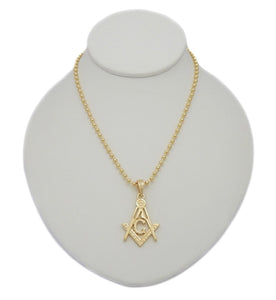 Gold Plated Chain with Masonic Pendant ( 110 )