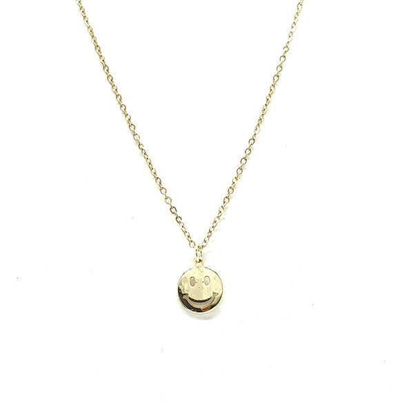 GOLD STAINLESS STEEL NECKLACE SMILE FACE