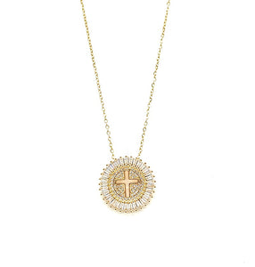 GOLD NECKLACE CROSS PENDANT ( 3074 G )