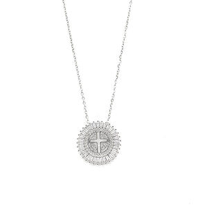 SILVER NECKLACE CROSS PENDANT ( 3074 S )