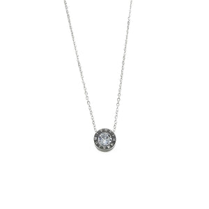 SILVER NECKLACE CLEAR STONE ( 3140 SL )